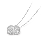 Van Cleef & Arpels Magic Alhambra Collection Full Diamond Four-Leaf Clover Necklace
