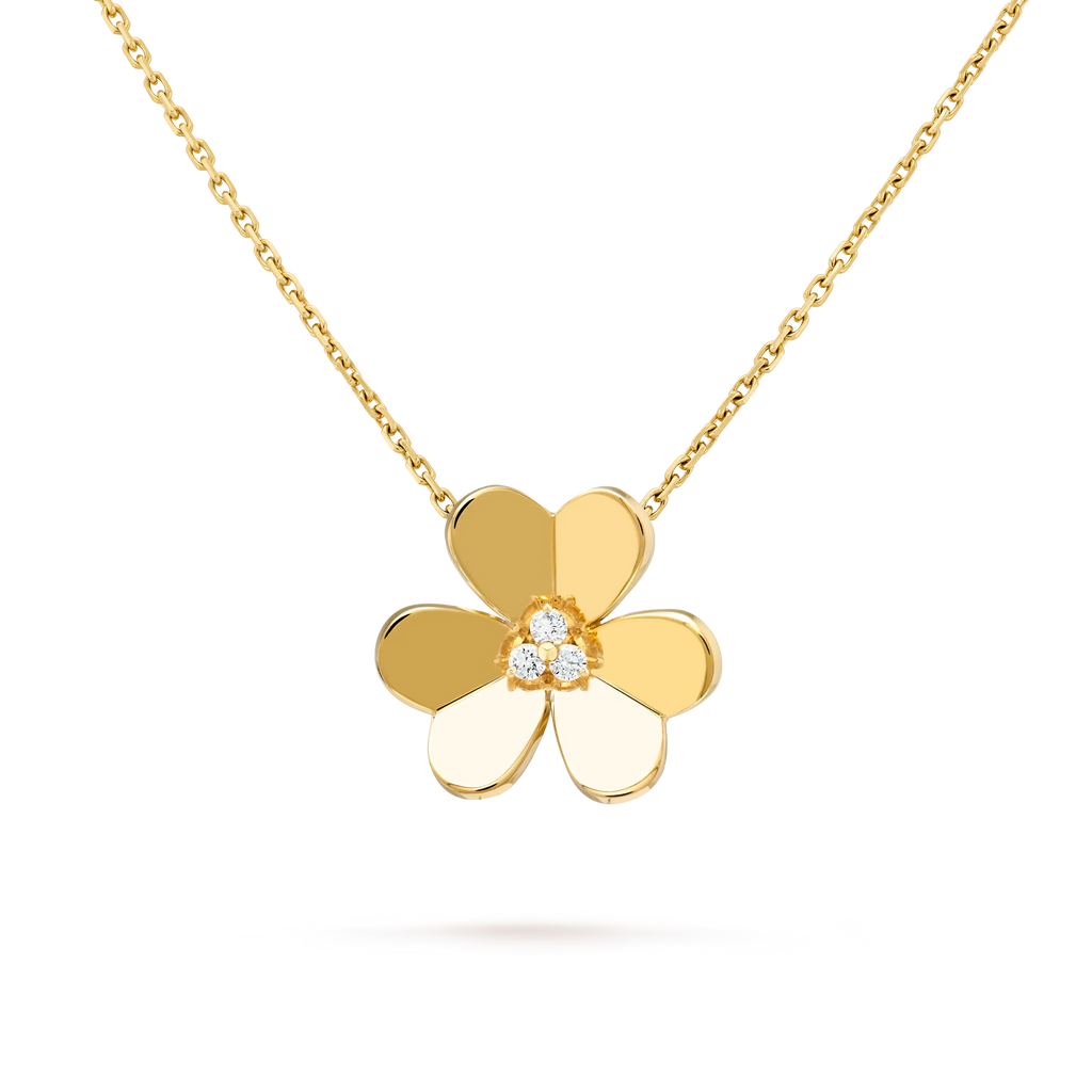 Van Cleef & Arpels Frivole Collection Three-Petal Flower Diamond Necklace