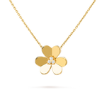 Van Cleef & Arpels Frivole Collection Three-Petal Flower Diamond Necklace
