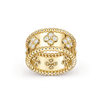 Van Cleef & Arpels Perlée Clovers collection wide four-leaf clover ring