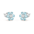 Van Cleef & Arpels Fleurs d’Hawaï Collection Aquamarine and Diamond Flower Earrings