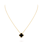 Van Cleef & Arpels Vintage Alhambra Medium Four-Leaf Clover Necklace in Black Onyx