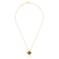 Van Cleef & Arpels Vintage Alhambra collection tiger's eye four-leaf clover necklace