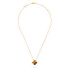 Van Cleef & Arpels Vintage Alhambra collection tiger's eye four-leaf clover necklace