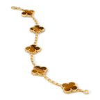 Van Cleef & Arpels Vintage Alhambra Tiger Eye Five-Flower Bracelet