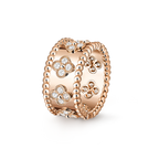 Van Cleef & Arpels Perlée Clovers collection wide four-leaf clover ring