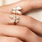 Van Cleef & Arpels Two Butterfly Collection Double Butterfly Ring