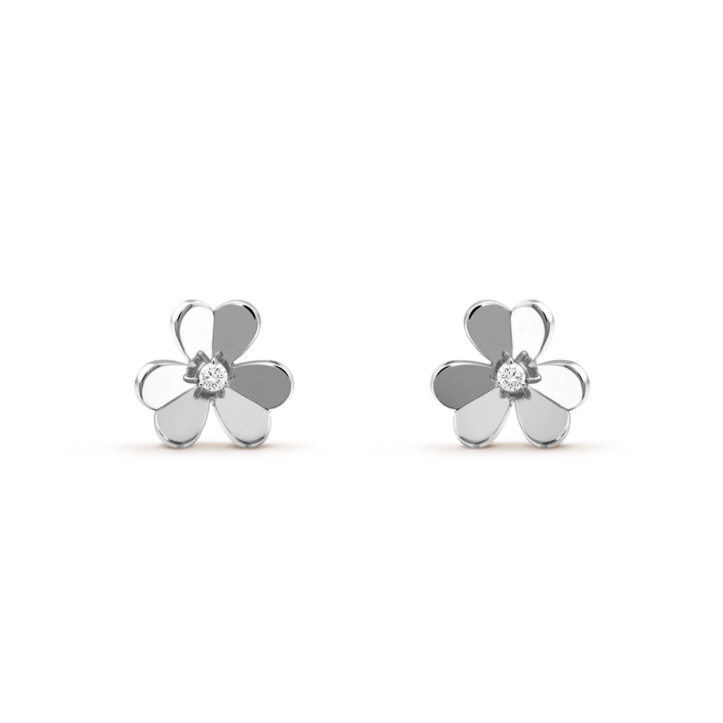 Van Cleef & Arpels Frivole Collection Three-Petal Flower Earrings
