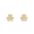 Van Cleef & Arpels Frivole Collection Full Diamond Three-Petal Flower Earrings