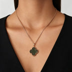 Van Cleef & Arpels Alhambra Four-Leaf Clover Collection Grey Mother-of-Pearl Necklace