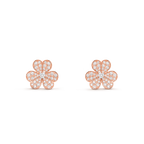 Van Cleef & Arpels Frivole Collection Full Diamond Three-Petal Flower Earrings