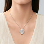 Van Cleef & Arpels Magic Alhambra Collection Full Diamond Four-Leaf Clover Necklace