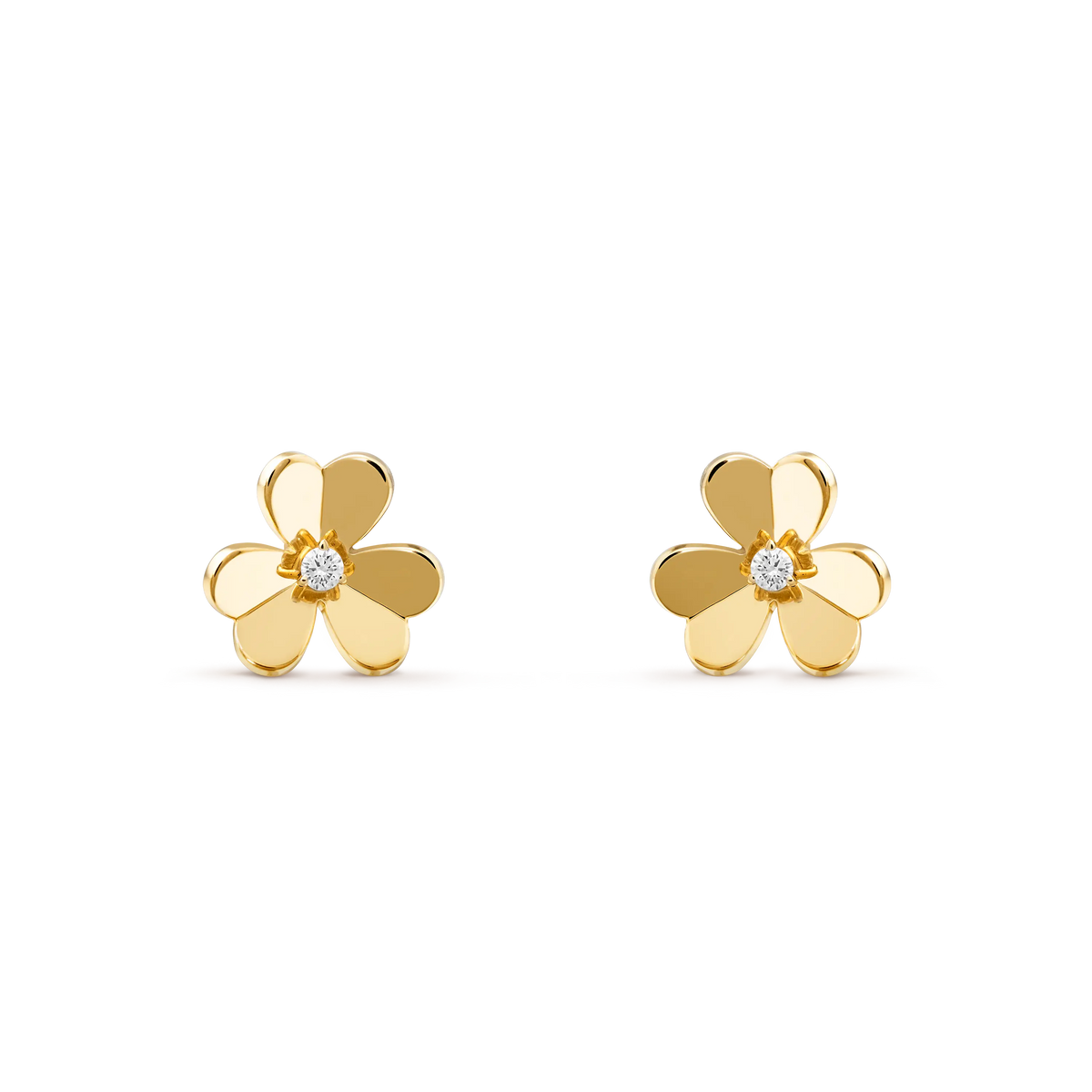 Van Cleef & Arpels Frivole Collection Three-Petal Flower Earrings