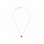 Van Cleef & Arpels Sweet Alhambra heart-shaped necklace in carnelian