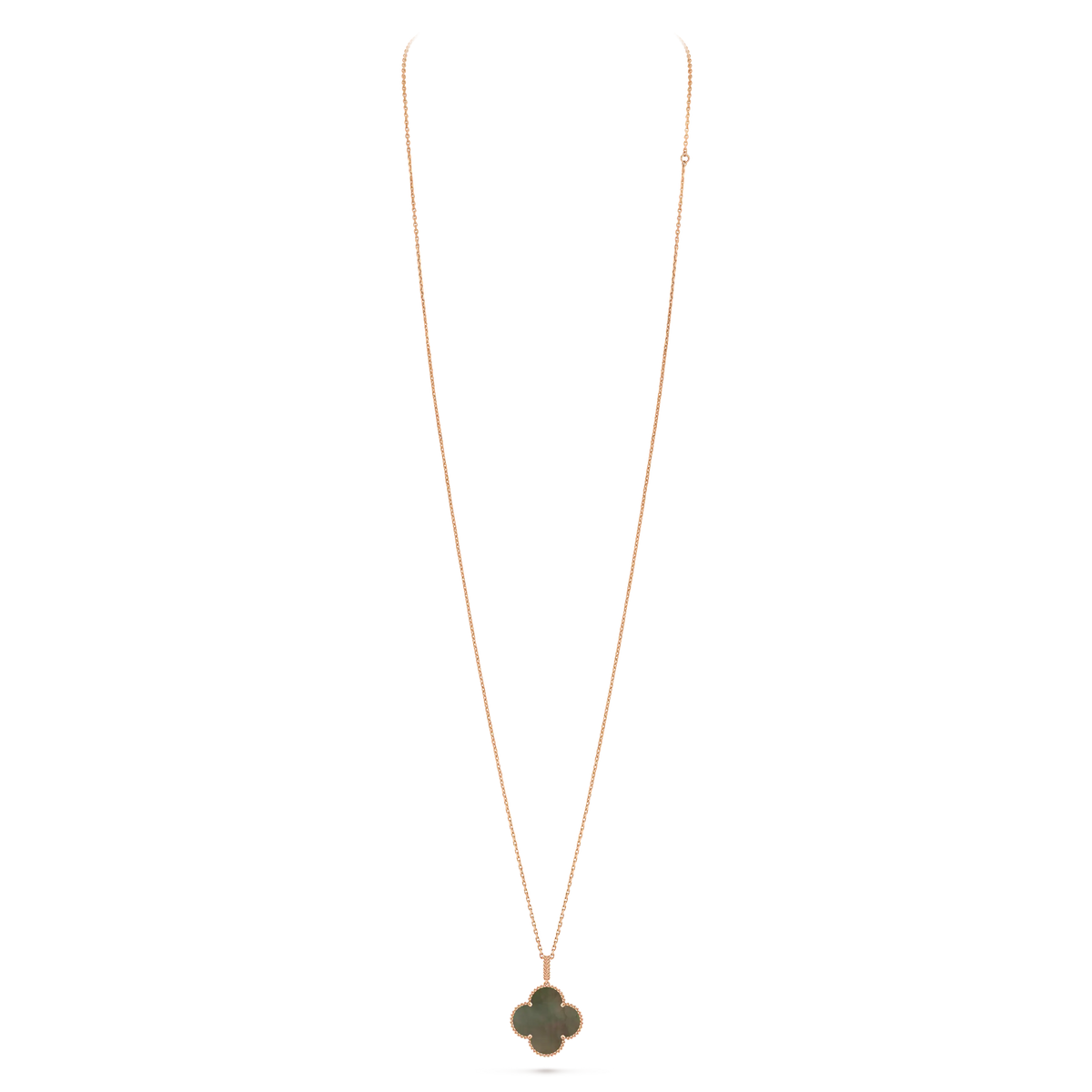 Van Cleef & Arpels Alhambra Four-Leaf Clover Collection Grey Mother-of-Pearl Necklace