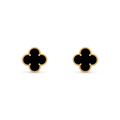 Van Cleef & Arpels Vintage Alhambra Collection Onyx Four-Leaf Clover Earrings