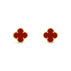 Van Cleef & Arpels Vintage Alhambra Collection Carnelian Four-Leaf Clover Earrings