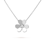 Van Cleef & Arpels Frivole Collection Three-Petal Flower Diamond Necklace