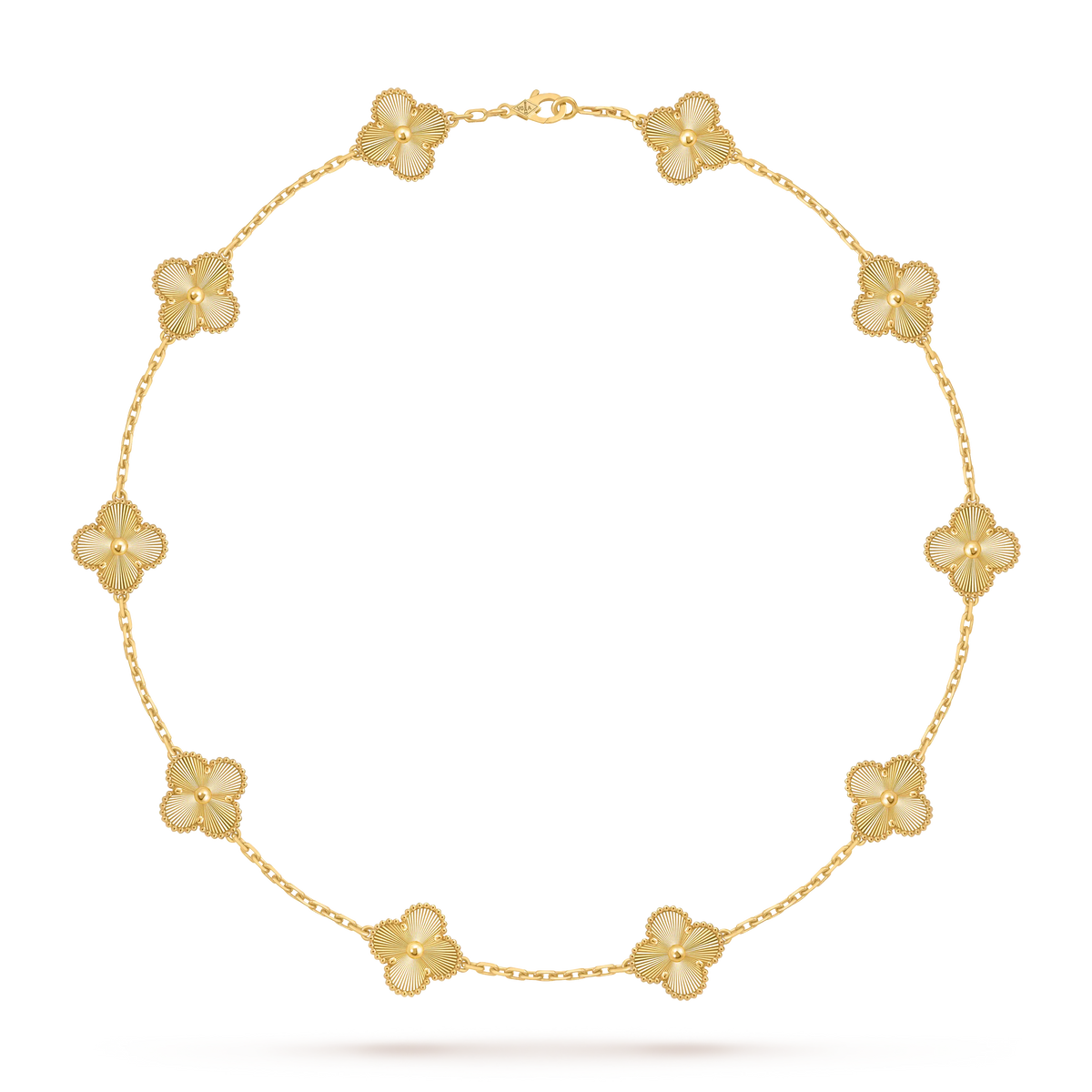 Van Cleef & Arpels Vintage Alhambra 18K Gold Laser Ten-Flower Necklace