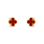 Van Cleef & Arpels Vintage Alhambra Collection Carnelian Four-Leaf Clover Earrings