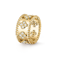 Van Cleef & Arpels Perlée Clovers collection wide four-leaf clover ring
