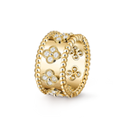 Van Cleef & Arpels Perlée Clovers collection wide four-leaf clover ring