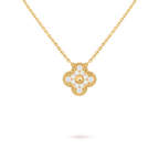 Van Cleef & Arpels Vintage Alhambra collection full diamond four-leaf clover necklace