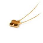 Van Cleef & Arpels Vintage Alhambra collection tiger's eye four-leaf clover necklace