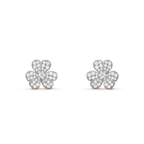 Van Cleef & Arpels Frivole Collection Full Diamond Three-Petal Flower Earrings