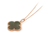 Van Cleef & Arpels Alhambra Four-Leaf Clover Collection Grey Mother-of-Pearl Necklace