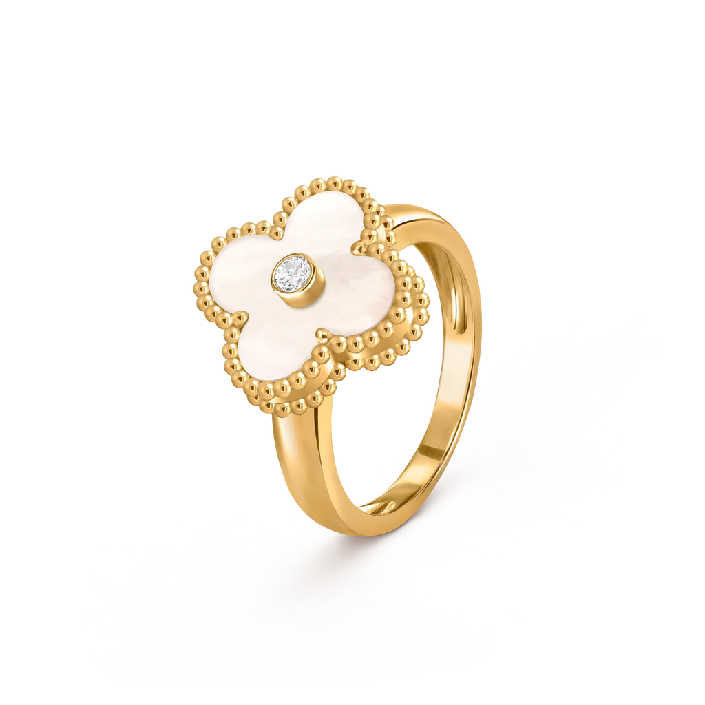 Van Cleef & Arpels Vintage Alhambra collection four-leaf clover single flower ring