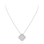 Van Cleef & Arpels Magic Alhambra Collection Full Diamond Four-Leaf Clover Necklace
