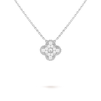 Van Cleef & Arpels Vintage Alhambra collection full diamond four-leaf clover necklace