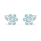 Van Cleef & Arpels Fleurs d’Hawaï Collection Aquamarine and Diamond Flower Earrings