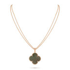 Van Cleef & Arpels Alhambra Four-Leaf Clover Collection Grey Mother-of-Pearl Necklace