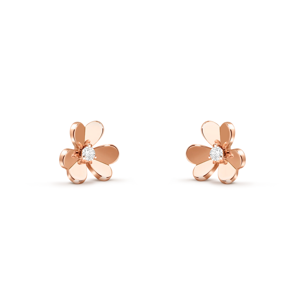 Van Cleef & Arpels Frivole Collection Three-Petal Flower Earrings